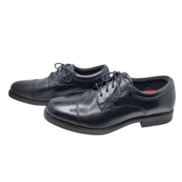 Mens Rockport Walkability Black Waterproof Leather Cap Toe Lace Up Shoes main image 6
